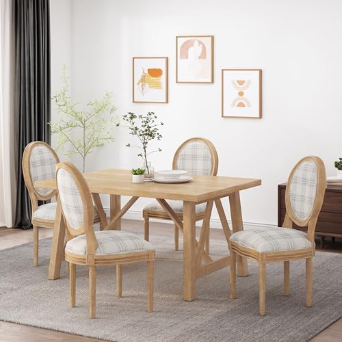 Christopher Knight Home Phinnaeus Dining Chair Set, Set of 4, Wood, Gray Plai...