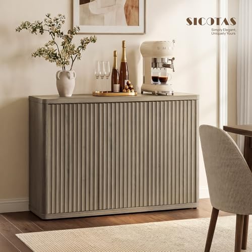 SICOTAS Buffet Cabinet with Storage Sideboard with 3 Doors Modern 46.6" ...