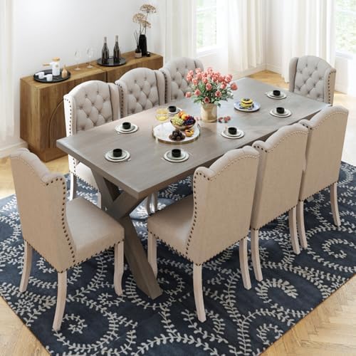 Ya-Home Modern Tufted Dining Chairs Set of 8, Upholstered Kitchen Side Accent...
