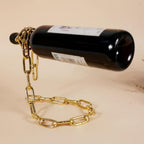 Magic Rope Wine Rack,Creative Metal Chain Suspension Floating Illusion Wine Rack Bottle,Magic Novelty Single Red Wine Bottle Stand for Bar&Home Decoration(Gold)