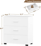 Aheaplus Closet Drawers Set of 2, Wood Closet Organizers and Storage with 3 Drawers, Closet Drawers Organizer System, Nightstands Bedside End Table with 3 Drawers Storage for Bedroom, White
