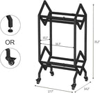VEDECASA Bookshelf Book Rack Industrial Metal Bookcase 2 Tier Holder with Wheels Modern Stylish Design Magazines Files Album Recipe Book Storage Organizer for Sofa End Bed Beside