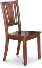 East West Furniture HBDU3-MAH-W 3 Piece Dining Room Table Set Contains a Round Kitchen Table with Pedestal and 2 Dining Chairs, 42x42 Inch, Mahogany