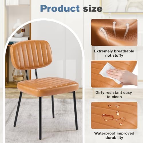 DUMOS Dining Chairs Set of 2, PU Leather Dining Room Chairs with Backrest
