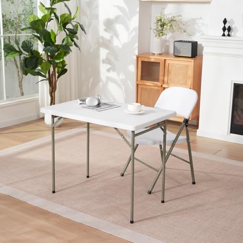 3ft Rectangular Folding Table for All-Occasion, Foldable Table with HDPE Tabl...