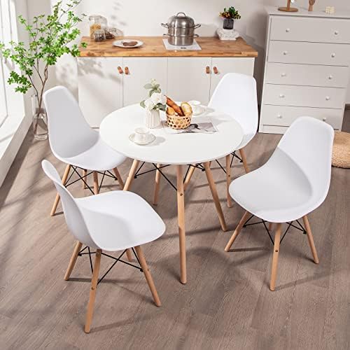 GIANTEX Dining Table Set for 2, 31.5" Round Table, Plastic Seats