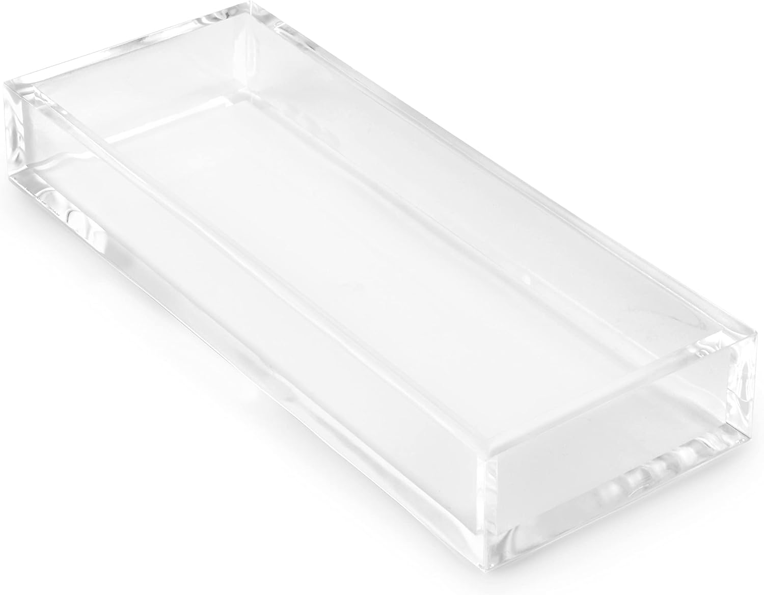 Huang Acrylic Clear Hand Towel Tray 11"x4" (10.5"x3.5" Internal) | for Bathrooms, Kitchens, Hosting, Picnics, Parties | Long Lasting Premium Acrylic Construction