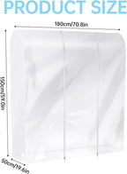 Clear Clothes Rack Cover 6Ft Garment Rack Cover Transparent Clothing Rack Cover With 2 Durable Zipper Waterproof Protector for Garment Rack (71"L x 20"W x 60"H, Rack Not Included)