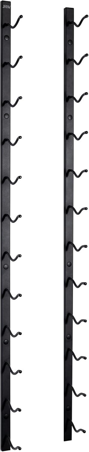 Jagged Ridge Wine Rooms - Premium Wall Mounted Metal Wine Rack - 12 Wine Bottles Holder - Modern Wine Rack, Matte Black - Space Saving for Home, Kitchen, Bar - Designed in Canada by Wine Enthusiasts