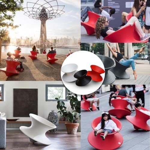 Modern Red Fiberglass Swivel Chair, 360° Rotating, Indoor/Outdoor Use, Stylis...