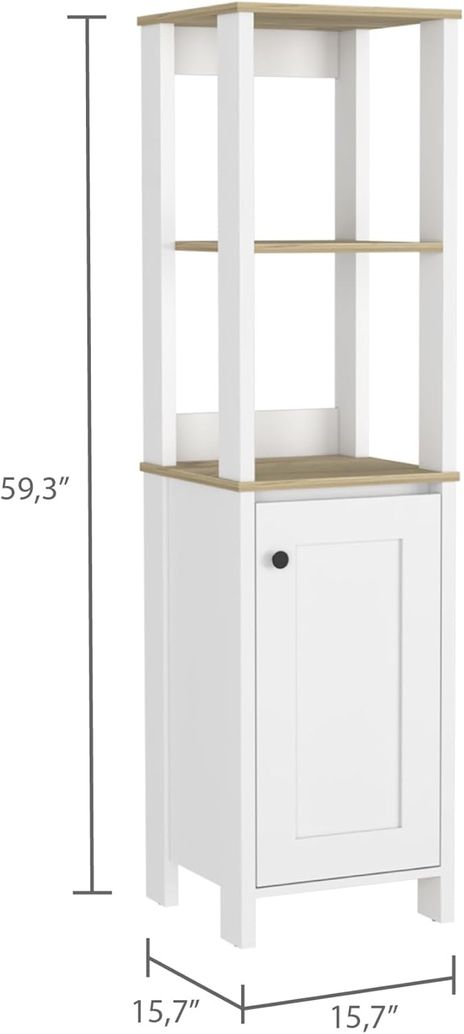 Corner Storage Cabinet with 4-Shelf, Wine Sideboard Pantry Cabinet for Living...