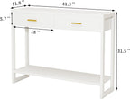 Entryway Table, Console Table with Motion Sensor Light, Sofa Table with 2 Drawers and Storage Shelf, Entryway Cabinet and Sideboard Cabinet for Hallway, Foyer, Living Room, White