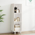 IOTXY Open Cube Low Bookcase - 3-Tier Freestanding Storage Display Cabinet Organizer with Legs for Home Office, 3-Cubes Open Shelf Short Bookshelf, White