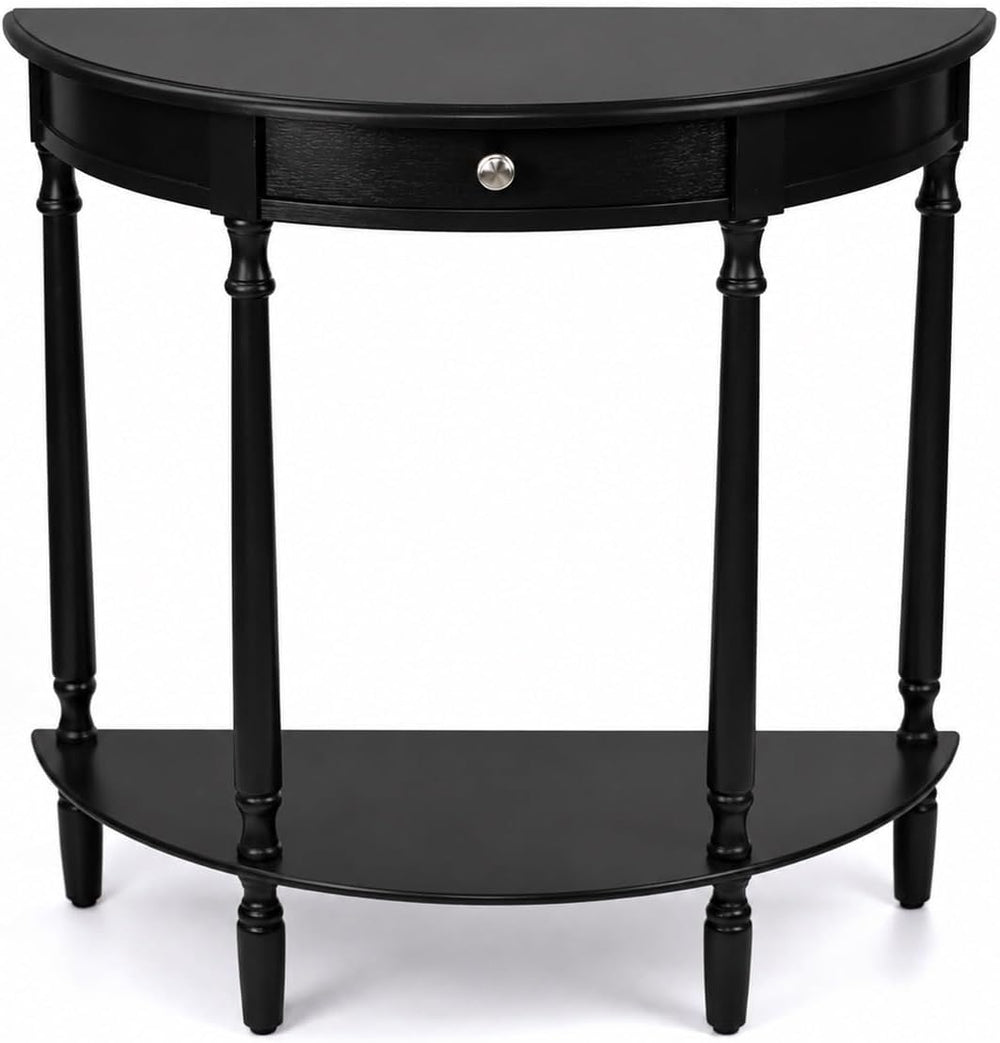 Decor Therapy Truro Half Round Console Table, Traditional Entryway Table with...