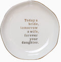 Mother of Bride Ring Dish,Weeding Gifts for Mom from Daughter-Jewelry Dish Tray-Ceramic White