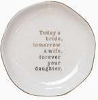 Mother of Bride Ring Dish,Weeding Gifts for Mom from Daughter-Jewelry Dish Tray-Ceramic White