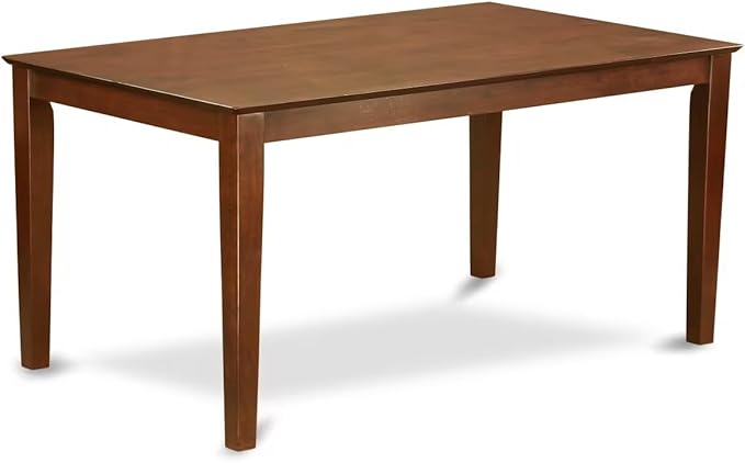 East West Furniture CAEN5-MAH-18 5 Piece Dinette Set Includes a Rectangle Dining Room Table and 4 Dark Coffee Linen Fabric Upholstered Parson Chairs, 36x60 Inch, Mahogany