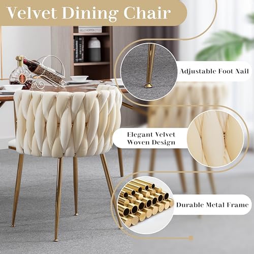 Golden Glass Dining Table Set for 4, 5 Piece Clear Glass Top Dinner Room Set,...