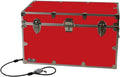 C&N Footlockers - XL Graduate Storage Trunk w/Cable Lock - Made in the USA - STEEL Footlocker for College Dorm Room & Summer Camp - 32 x 18 x 18.5 Inches (Red)