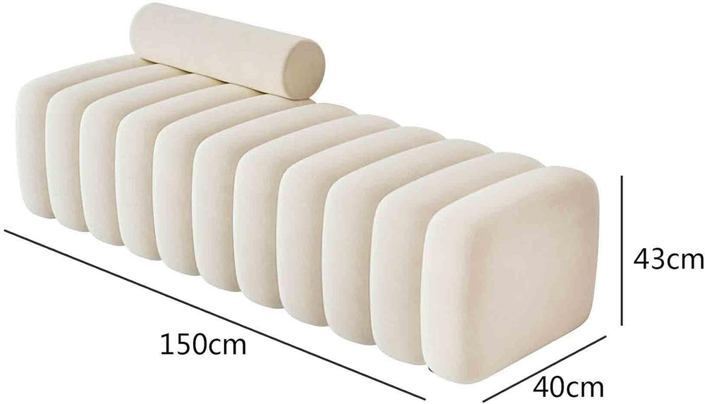Modern Long Bench with Backrest for Changing Shoes Bedroom Bed end Walk-in Cl...
