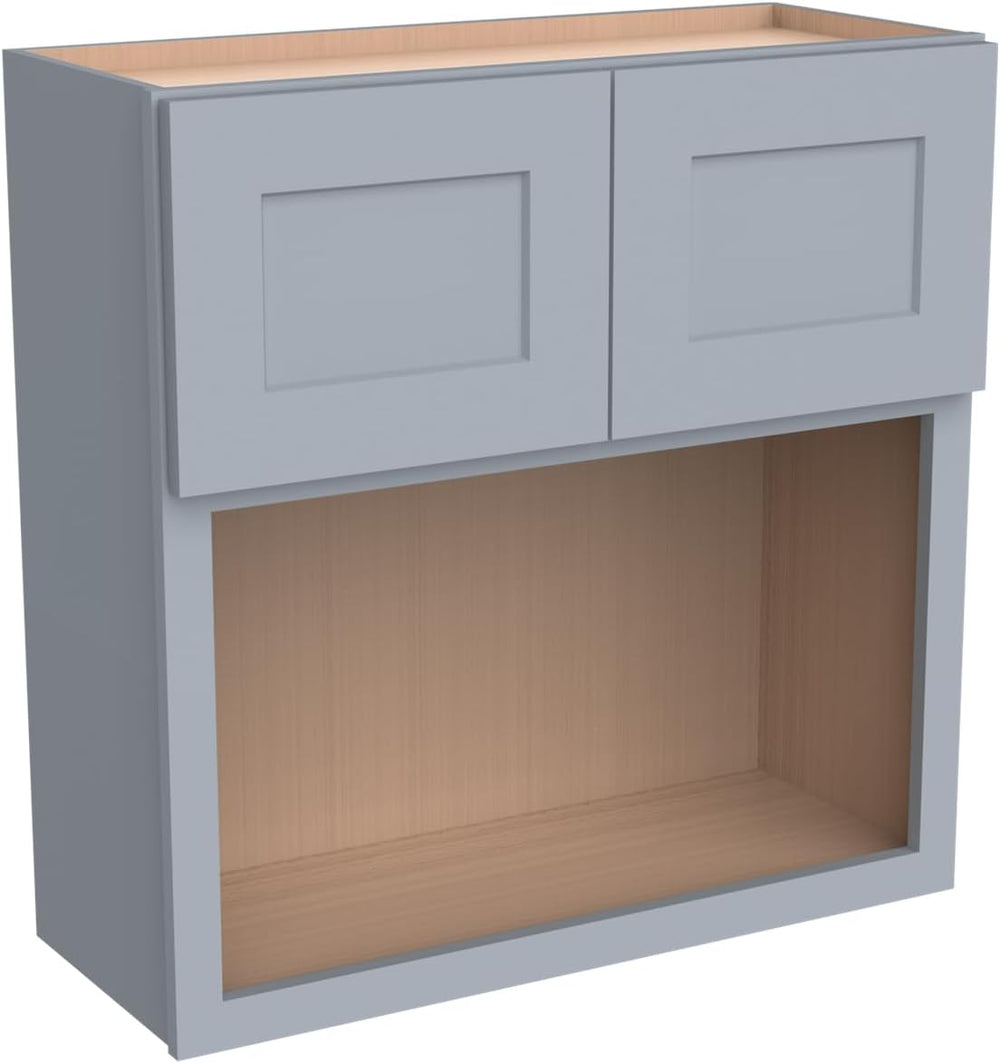 Solid Wood Shaker Wall Cabinet for Microwave – Space-Saving RTA with Open She...