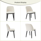 Dining Chair Set of 2, Modern Upholstered Kitchen Chair, Dining Room Chair with Wooden Legs, Accent Chair for Kitchen, Dining Room, Living Room, Beige