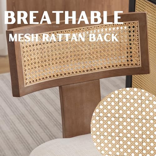RIVOVA Rattan Dining Chairs Set of 6, Modern Dining Chair Kitchen Dining Room...