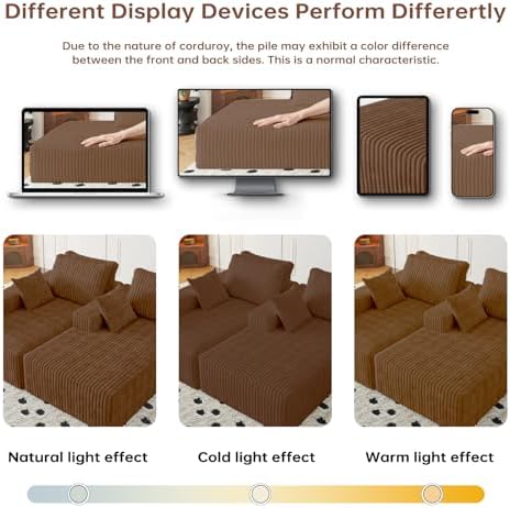 108" Brown Modular Sectional Cloud Couch for Living Room Deep Seat L Sha...