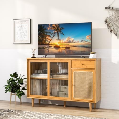 LOKO Modern Buffet Cabinet, Boho Coffee Bar Cabinet