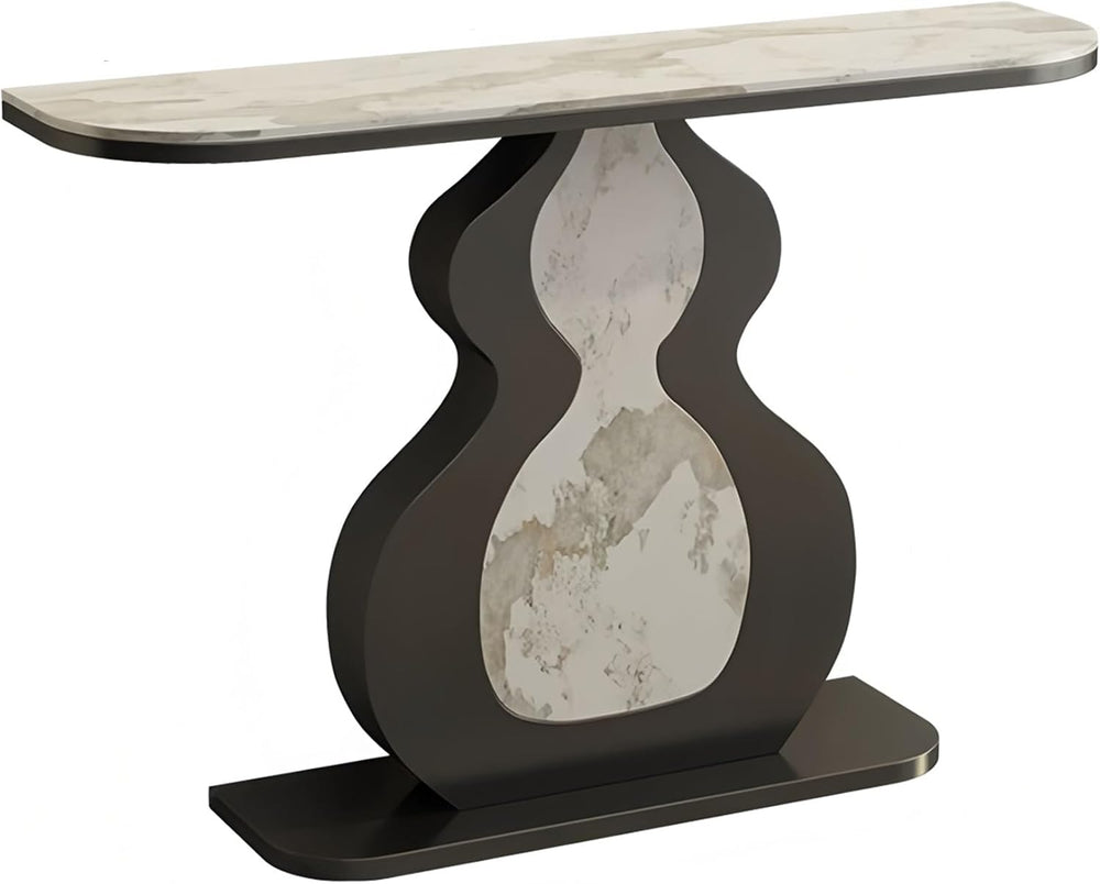 Modern Console Table with Sintered Stone Top | Narrow Console Table with Meta...