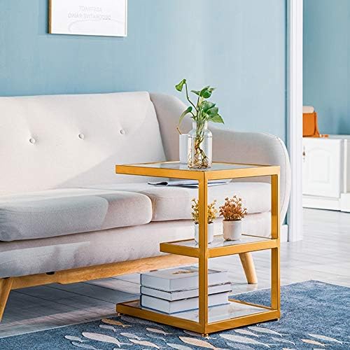 Telephone Table, Sofa Side Table Marble Tabletop + Wrought Iron Coffee Table ...