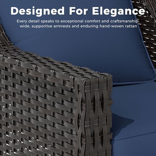 Outdoor Couch, Wicker Outdoor Conversation Set | Patio Couch with Olefin Remo...