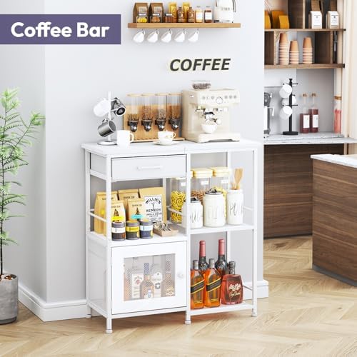 SWTYMIKI Coffee Bar Cabinet for Home - Farmhouse Coffee Stand Station Multi-P...