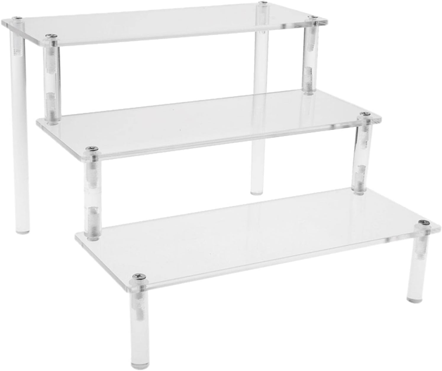 Display Rack Acrylic Multi Layer Ladder Shelf Stand Organizer Riser Steps Holder Suitable for Desktop Shop Gift Giving, 3 Ladder