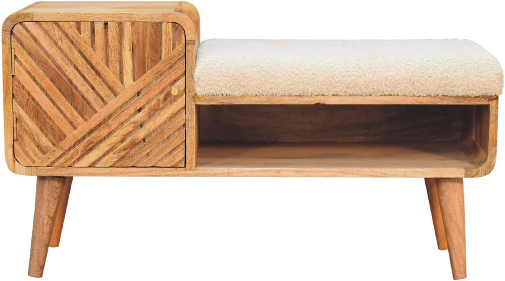 Furniture Solid Wood Boucle Carved Telephone Table