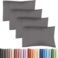 Queen Pillow Cases - 4 Pack - Super Soft Pillowcase Covers - Envelope Enclosure - Hotel Quality Pillow Protectors - Wrinkle Free, Shrink & Stain Resistant - Machine Washable - 20" x 30" (Dark Grey)