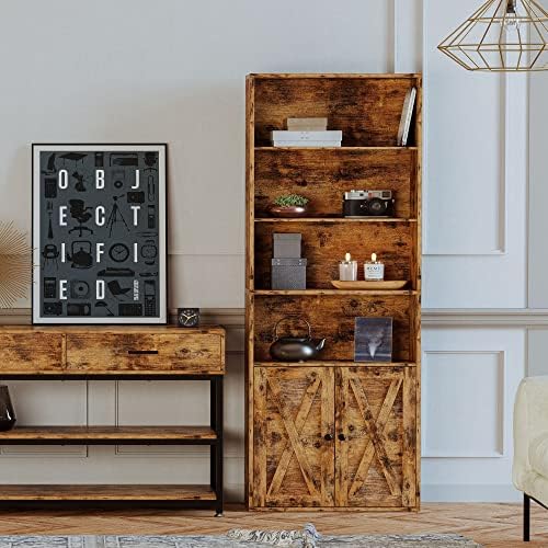 IRONCK Industrial Bookshelves and Bookcases with Doors Floor Standing 6 Shelf...