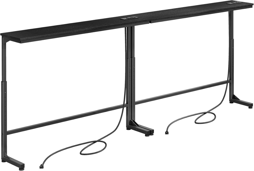 Kitstorack 2-Pack Black Console Table, 7.9" Deep Panel, Adjustable Heigh...