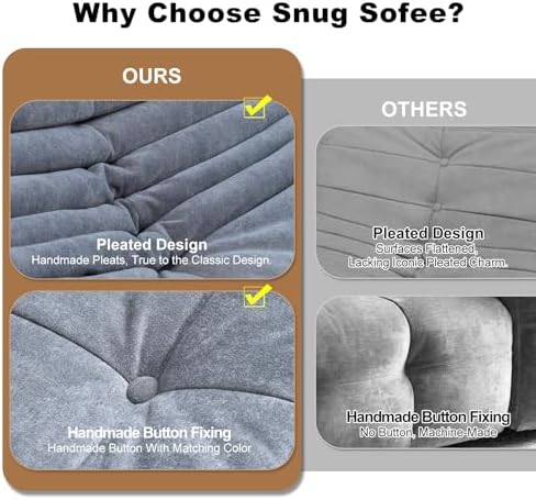 Bean Bag Chair for Adults, Memory Foam Bean Bag Sofa with Waterproof Fabric |...