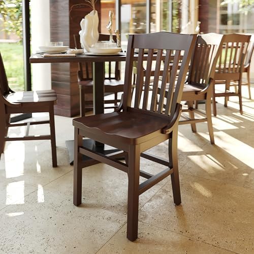 Flash Furniture Hercules Wood School House Back Restaurant Chair, Walnut
