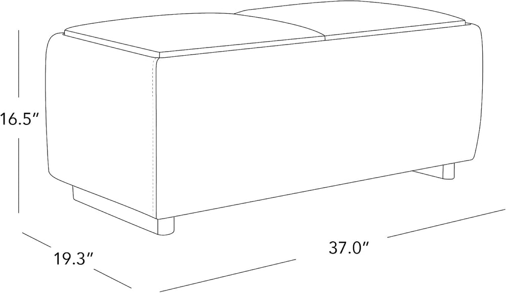 CHITA Storage Ottoman with Tray Lids, FSC Certified Small Rectangular Bench f...