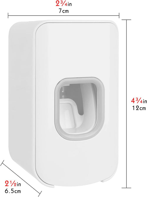 2 Slot Toothbrush Holder and Toothpaste Dispenser Wall Mounted, Automatic Toothpaste Squeezer, 2 in 1 Tooth Brush Toothpaste Organizer for Shower (White 2pack)