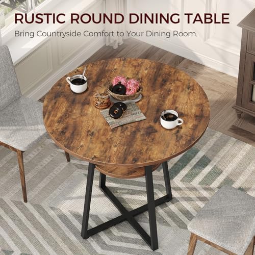 MAHANCRIS 31.5" Round Dining Table for 2-4, Farmhouse Kitchen Table with...
