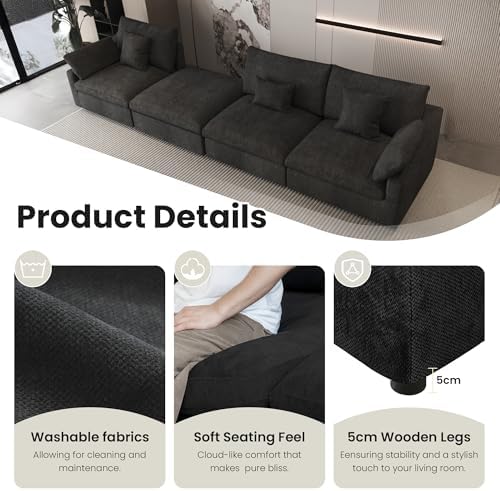 Cloud Couch for LivingRoom,190" U Shaped Modular Sectional Couch with St...