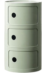 Round Nightstand with 3 Drawers, Modern Style Side Table, Multifunctional End Table Storage Cabinet for Living Room, Bedroom, Bathroom (Green)