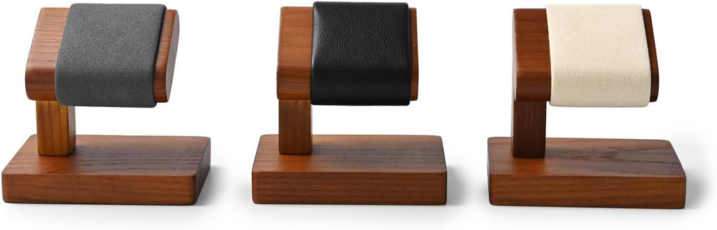 Oirlv Solid Wood Single Watch Display Stand Showcase Bracelet Bangle Jewelry Display Holder Wristwatch Holder for Men or Women(Black)