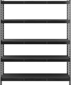 SafeRacks Modular Garage Shelving - 5 Tier Storage Shelves, Tall Metal Rack Shelves for Storage, Heavy Duty Steel Shelf Organizer for Garage, Or Kitchen Pantry (Hammertone, 18 x 60 x 72)