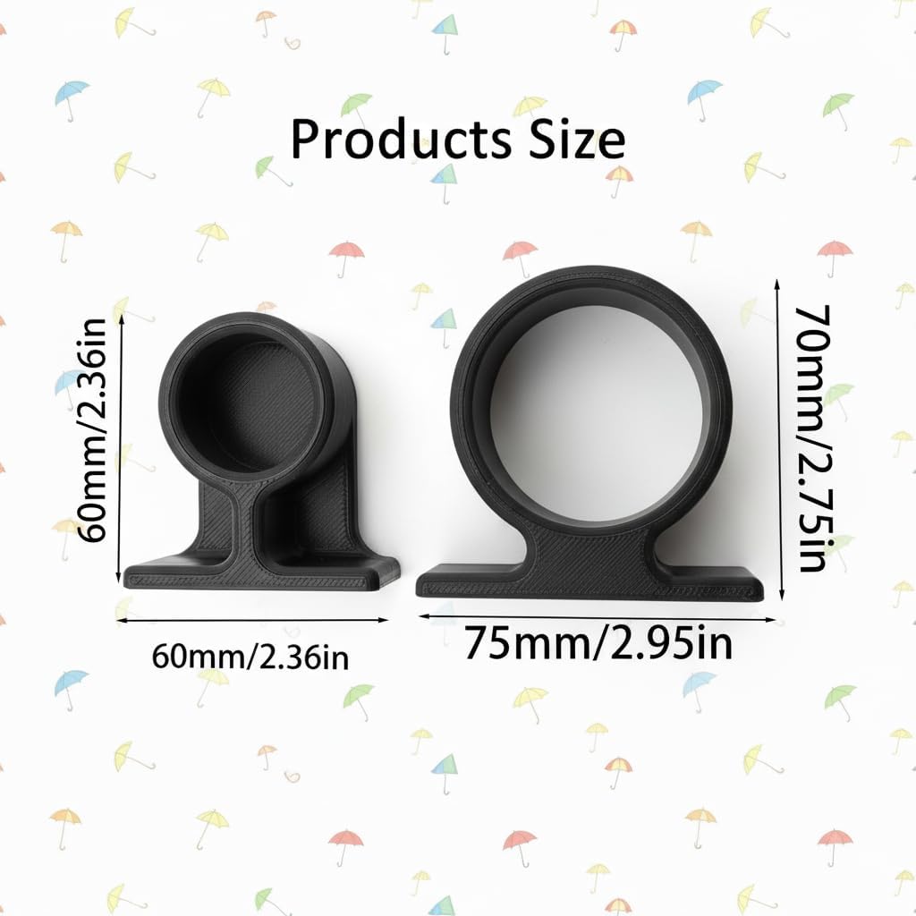 Wall-Mounted Umbrella Holder with Drip Tray - Self-Adhesive Design, Space-Saving Stand for Home, Camping, RV, Van, Includes Double-Sided Tape