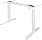 Fromann Dual Motor Electric Standing Desk Frame 3 Tier Legs Height Adjustable Handset with USB A+ C Ports Sit Stand up Desk Base for Home and Office (White)