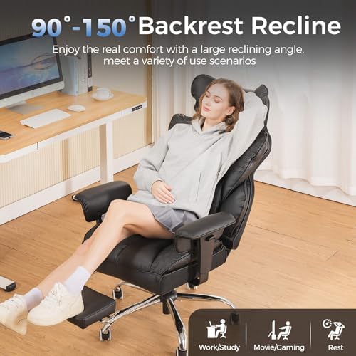 GTPLAYER Big and Tall Gaming Chair 400lbs Heavy Duty Office Chair with Footre...